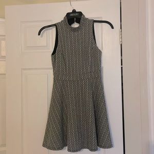 High neck juniors formal dress diamond pattern